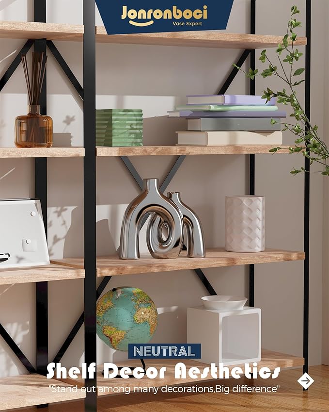 Hug Donut Decorative Vase Set - Silver Vase, Modern Nordic Boho Style Vases Home Decor, Matte Ceramic Decorations for Living Room Shelf, Bookshelf Mantle Entryway Table or Console Décor (Silver)