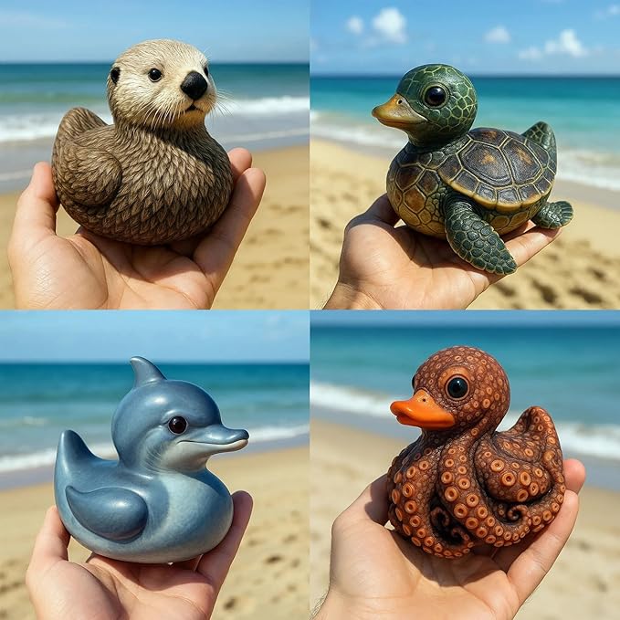 Whimsical Resin Shelf Sitter - 3 Inch Mini Decorative Sculpture for Office Desk Kitchen Living Room School - Creative Tabletop Ornament Gift with Exquisite Detailing (Dolphins)