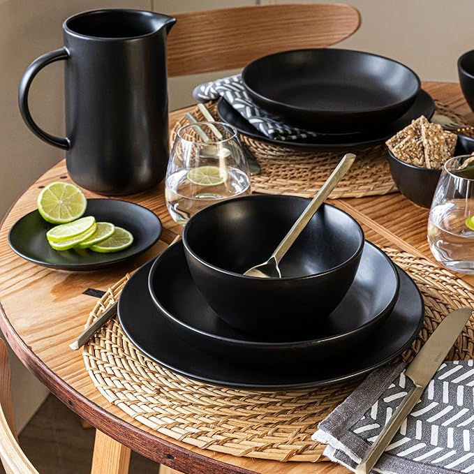 Over&Back Set of 2 Natural Rattan Round Placemats - Hand-Made Dining Table Charger/Mat - Made with Natural Fibers - Kitchen and Home Decor - 15" Diameter - Brown