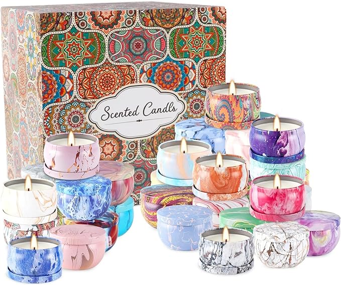 36 Packs Scented Candles Gift Set, Fragrances Candle for Women, 2.5 OZ Portable Jar Candle for for Spa, Yoga, Bath, Aromatherapy, Stress Relief
