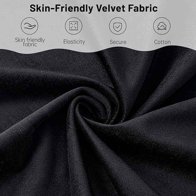 Furniliving Velvet Accent Chair for Living Room, Upholstered Reading Chair with High Backrest, Tufted-Button Wingback Armchair for Bedroom, Dressing Room, Home Office, Black, Set of 2