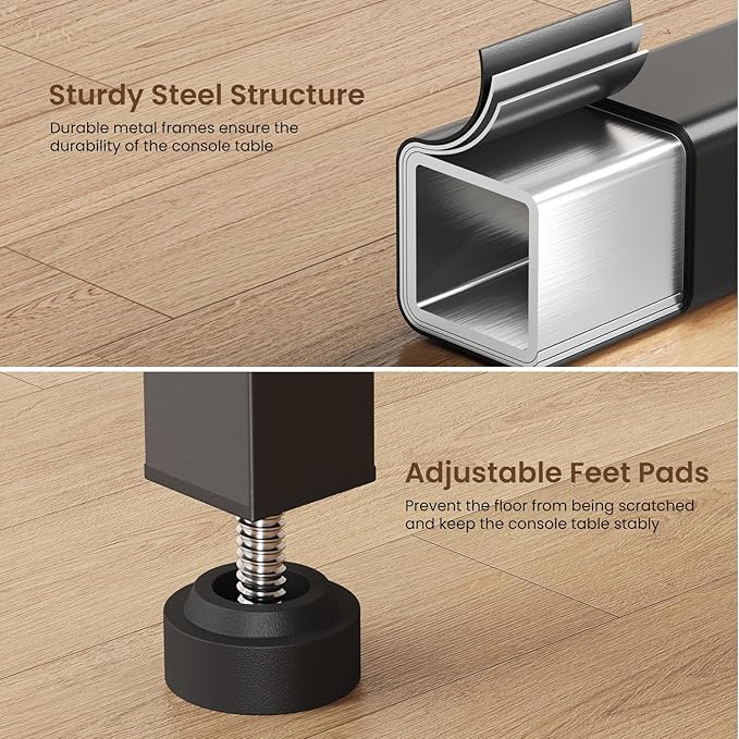 Narrow Console Table, 31.5" Entryway Table with Groove, Small Sofa Table for Hallway, Bedroom, Living Room, Foyer, Corridor, Office, Balcony, Rustic Brown