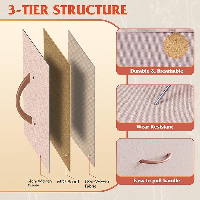 WLIVE Pink Dresser with Hanging Rack for Bedroom, 3 Drawer Dresser with LED Lights & Charging Station, Fabric Dressers & Chest of Drawers, Storage Organizer with Open Shelves for Living Room