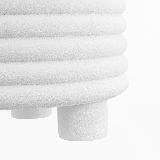 JONATHAN Y TBL1107B Evans 18" Minimalist Modern 3-Legged Drum Indoor/Outdoor Accent Table, Contemporary, Mid-Century, Art Deco,Bohemian, Patio, Garden, Bathroom, Living Room, White Frosted