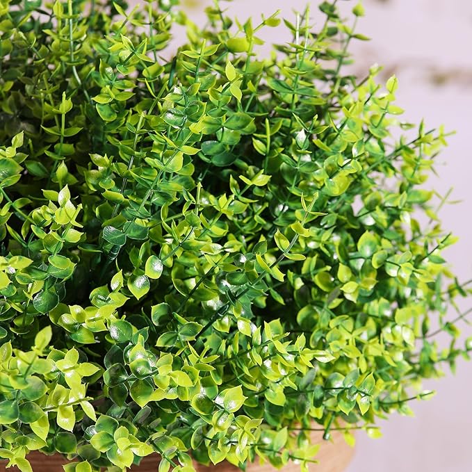 14 Bundles Artificial Grass UV Resistant for Patio Outdoors Fake Faux Silk Plants Realistic Plastic Grass Indoors Porch Window Home Decoration (14, Green Grasses)