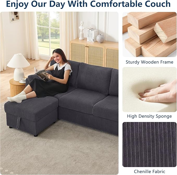 Small Storage Ottoman Sqare Footrest Bench Stool for Apartment,Bedroom,Living Room,Bonus Room and Compact Spaces. (Grey, Ottoman)