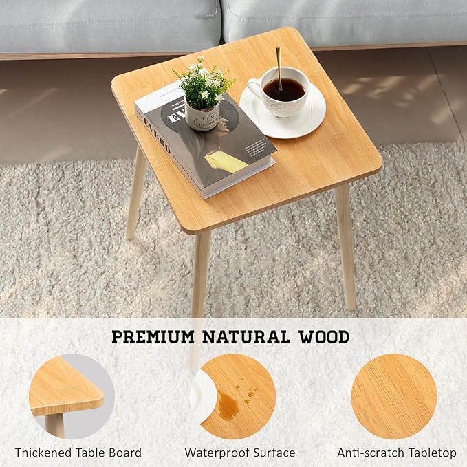 FORAOFUR End Tables Living Room Set of 2, Side Tables for Small Spaces, Modern Side Table Accent Tables with Wooden Legs for Living Room, Bedroom, Easy Assembly
