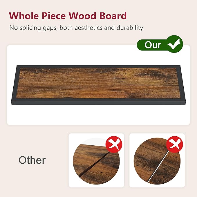 Tajsoon 2 Pack Console Table, 2 Tier Small Hallway Table, Narrow Sofa Table for Entryway with Open Shelves for Living Room, Hallway, Foyer, Office, Rustic Brown