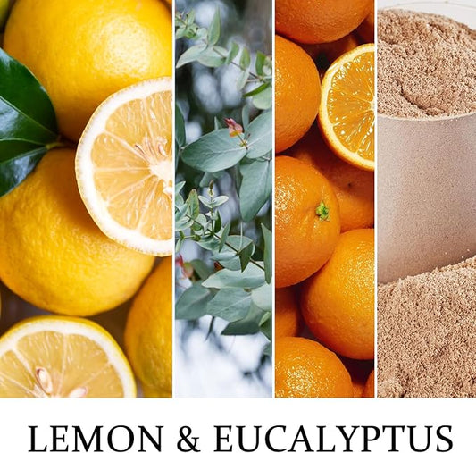 Lemon Eucalyptus Scented Candles for Fall Home Decor, 7oz Birthday Candles, Floral Aromatherapy Chirstmas Candle for Bedroom Bath Birthday New Job House Warming Gifts Halloween Chirstmas Decor