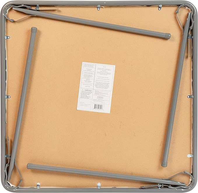 BizChair Gray Folding Card Table - Lightweight Portable Folding Table with Collapsible Legs