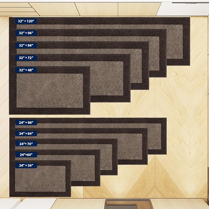 Machine Washable Kitchen Rug 24" x 70", Non Slip Kitchen Mat for Floor, Absorbent Entrance Runner Rug for Bedroom, Hallway, Bathroom, Door (Roll Packing)