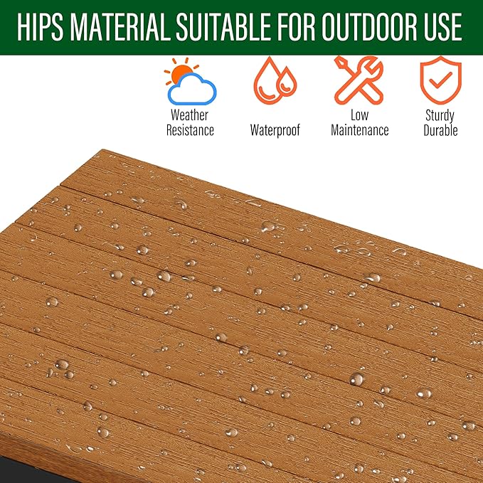 Outdoor Side Table with Storage, 2-Tier Patio End Tables Weather Resistant, Black Outdoor Accent Table,Small Side Table for Pool, Deck, Garden