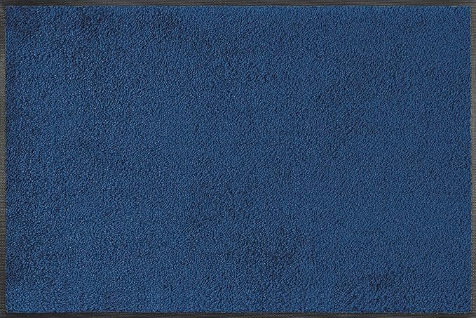 Wash and Dry Monotone Rug, Navy Blue Non-Slip Washable Doormat 20 x 30 in (Small)