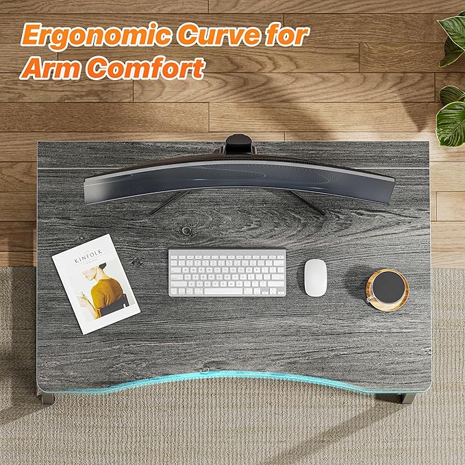 Huuger Folding Desk for Small Spaces, 31.5 Inch Foldable Computer Table, for Home Office, Study, Bedroom, Dorm, Space Saving, Small Writing Work Office Computer Desk, Easy to Fold, Grey