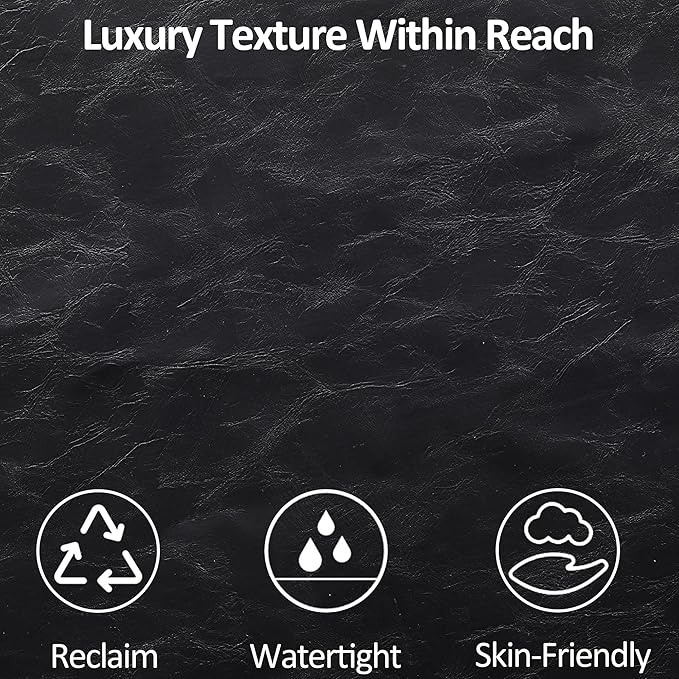 Mid Century Modern Accent Chair, Black Faux Leather Office Chair for Reception - Brown Leather Club Chair for Living Room, Bedroom, or Waiting Room