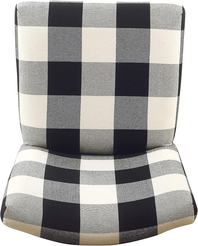 'HomePop by Kinfine Fabric Upholstered Counter Height Barstool - 24-inch, Black and Cream Geometric