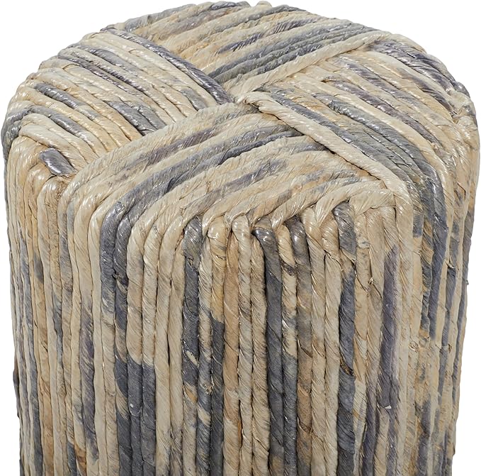 Deco 79 Banana Leaf Woven Accent Table, 15" x 15" x 18", Multi Colored