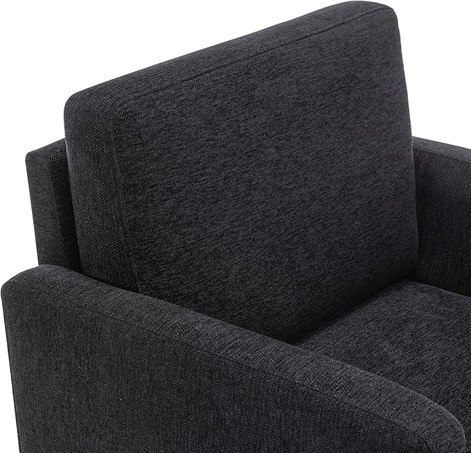MINCETA Accent Chair,Modern Reading Accent Chairs with Back and Arms,Upholstered Armchair for Living Room,Performance Fabric in Charcoal Gray
