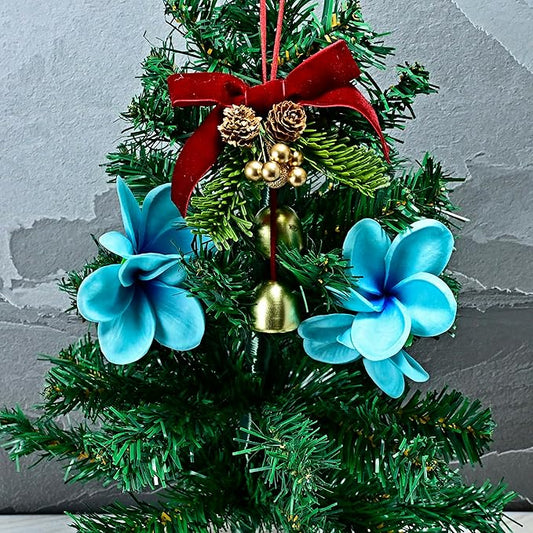 Birthday Gifts for Women 10pcs Gradient Turquoise Flowers PU Real Touch Flowers Hawaiian Plumeria Frangipani Artificial Flowers for DIY Birthday Gifts Wedding Gifts Home Decor Table Centerpiece