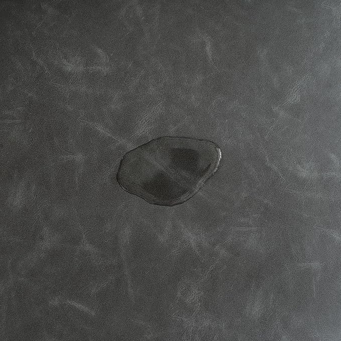 16.5 inch PU Leather Small Round Storage Ottoman, Modern Upholstered Ottoman with Soft Padded Seat, Chic Round Vanity Foot Stool with Removable Lid,Grey