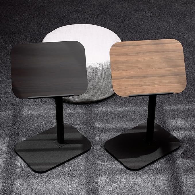 Foldable End Table,17"-31" Adjustable Height,Swivel and Turnable Desktop,TV Tray,Side Table for Small Spaces (Black, 15.7" x 11.8")