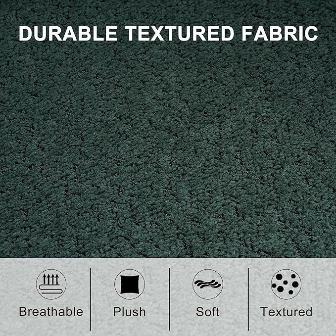 Oversized Accent Chair, Modern Single Sofa Cloud Chairs with Removable Pillow, Deep Seat Comfy Armchair for Living Room Bedroom Reading Nook - Upholstered Lounge Chair (Green, Set of 2)