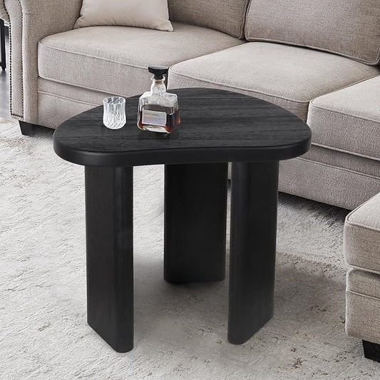 Oakrain Black End Tables, Wood Sofa Bed Side Table, Modern Nightstand for Bedroom, Small Coffee Table for Living Room