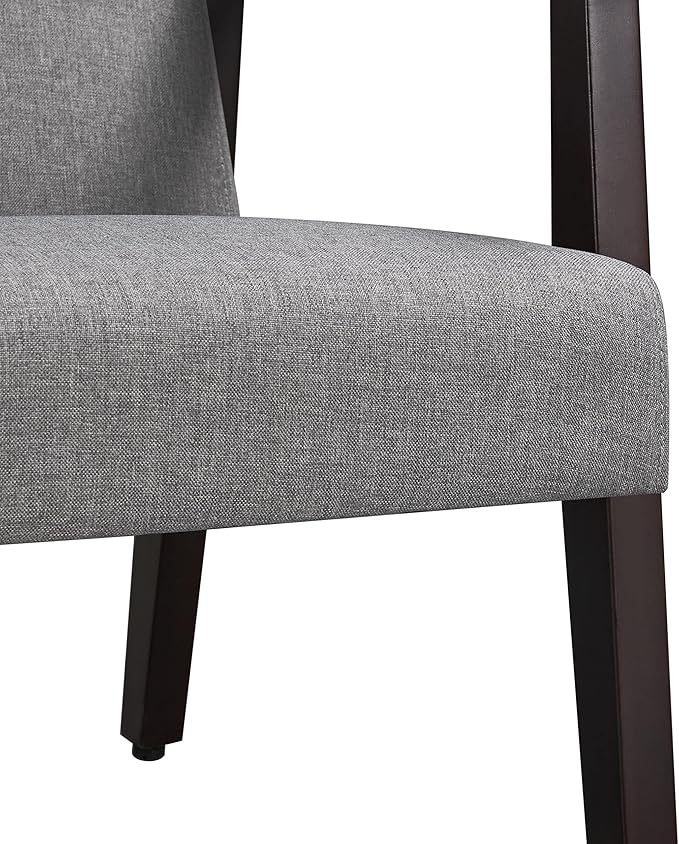 Yaheetech Accent Chair, Mid-Century Living Room Chair, Modern Linen Fabric Side Chair with High Back for Living Room/Office/Bedroom, Minimalist, Dark Gray