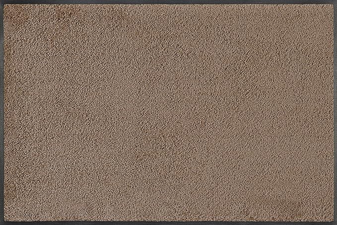 Wash and Dry Monotone Rug, Taupe Non-Slip Washable Doormat 20 x 30 in (Small)