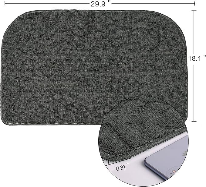 TOONOW Indoor Doormats Front Door Mat,32 "x17, Low-Profile Machine Washable Kitchen Rug, Absorbent Mud Half Round Entrance Mat for Outdoors, Entryway, Patio, Bedroom,Light Brown