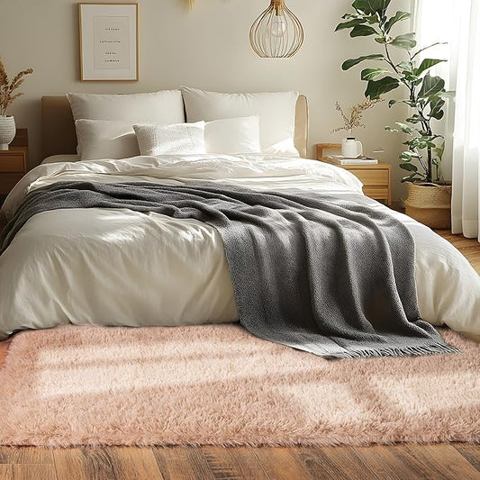 Runner Rugs for Bedroom 2x6 Rug Runners for Hallways Non Slip Soft Shag Bedside Rug, Fluffy Area Rug Throw Rugs for Living Room, Floor Carpet Runner for Nursery Kids Dorm, Camel