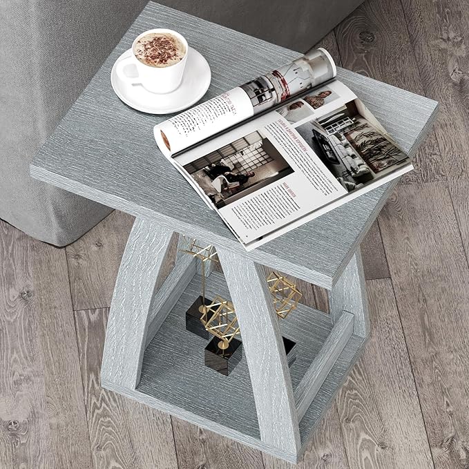 End Tables Living Room Set of 2. Side Tables Living Room. Side Table Beside Sofa. Modern End Table for Home. Slate Grey End Tables Set of 2