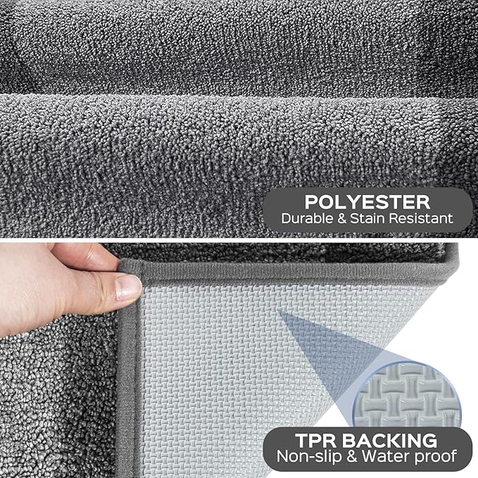 Machine Washable Kitchen Rug 24" x 84", Non Slip Kitchen Mat for Floor, Absorbent Entrance Runner Rug for Bedroom, Hallway, Bathroom, Door (Roll Packing)