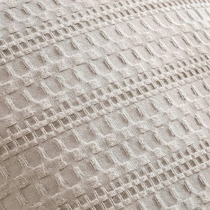 ZeeMart 100% Cotton Waffle Textured Throw Pillow Covers Set of 2, 16x16 Inch Taupe, Soft Farmhouse Decorative Couch Pillow Cases Light Brown Cushion Covers for Sofa Bed Living Room Home Decor