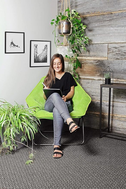 Zenithen Limited Portable Hexagon Folding Metal Framed Chairs, Perfect for Dorm Rooms, Bedrooms, Reading, Studing, Movies Gaming, and Living Rooms, Light Green (Pack of 2)