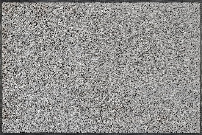 Wash and Dry Monotone Rug Cool Gray Non-Slip Washable Doormat 20x29.5 in (Small)