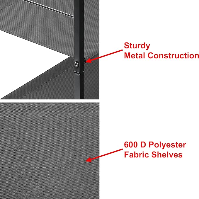 SIMPLE HOUSEWARE 2 Tier Night Stands Dresser for Bedroom Organizer Drawer Storage Tower, Dark Grey