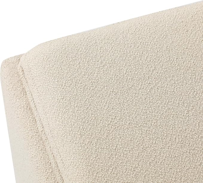 Adeco 17" Beige Square Storage Ottoman with Tray, Modern Cube Ottoman Coffee Table for Dorm, Bedroom (Beige with Tray)