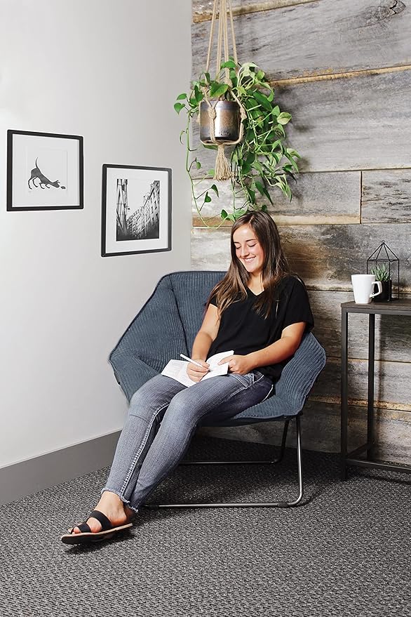 Zenithen Limited Hexagon Folding Dish Corduroy Chair, Perfect for Dorm Rooms, Bed Rooms, Accent Chairs, Reading, Studying, Gaming, Journaling and Lounging, Gray (Pack of 1)