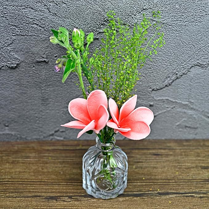 Birthday Gifts for Women 20pcs Grapefruit Pink Flowers PU Real Touch Flowers Hawaiian Plumeria Frangipani Artificial Flowers for DIY Birthday Gifts Wedding Gifts Home Decor Table Centerpiece