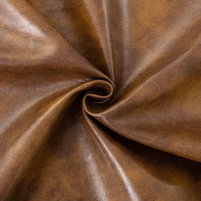 Furniliving PU Leather Accent Chair for Living Room, Upholstered Reading Chair with High Backrest, Tufted-Button Wingback Armchair for Bedroom, Dressing Room, Home Office, Brown, Set of 2