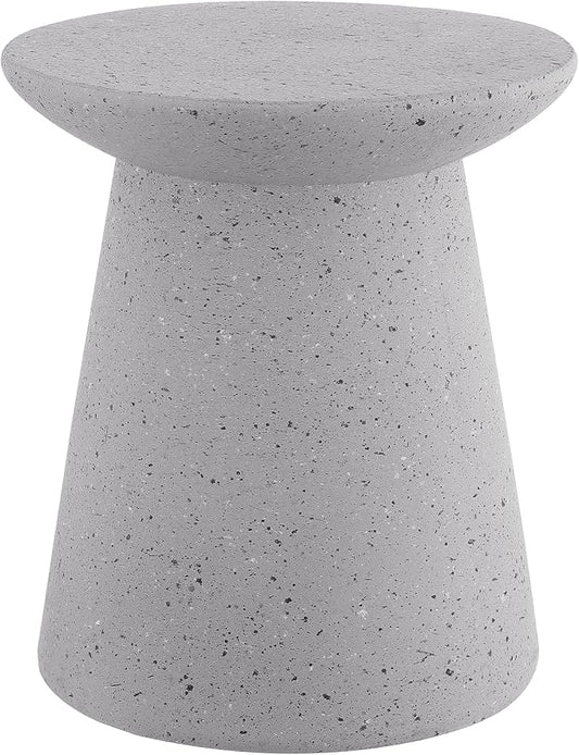 JONATHAN Y TBL1108C Hollie 18" Minimalist Modern Drum Indoor/Outdoor Accent Table Pedestal, Contemporary, Mid-Century, Art Deco,Bohemian, Patio, Garden, Bathroom, Living Room, Gray Terrazzo Finish