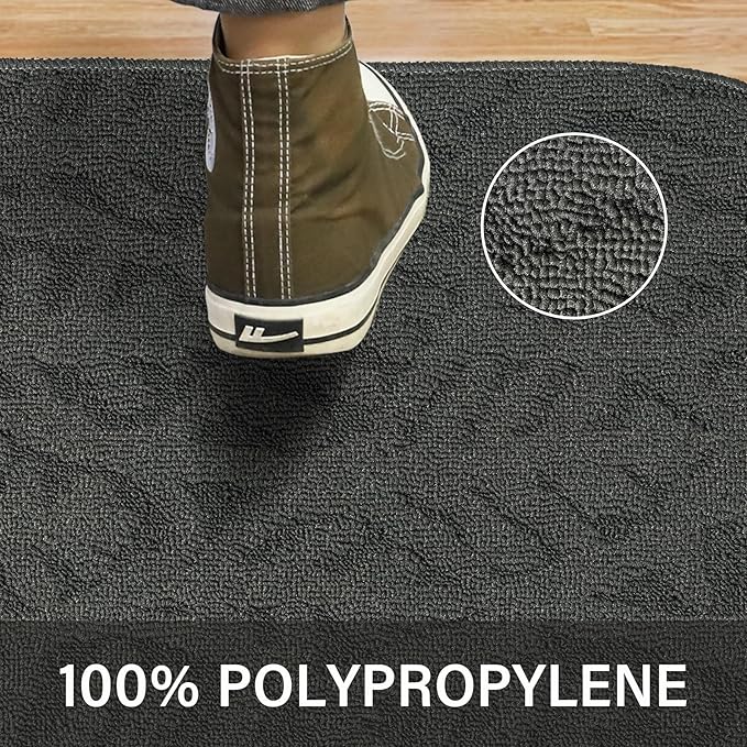 TOONOW Indoor Doormats Front Door Mat,32 "x17, Low-Profile Machine Washable Kitchen Rug, Absorbent Mud Half Round Entrance Mat for Outdoors, Entryway, Patio, Bedroom,Light Brown