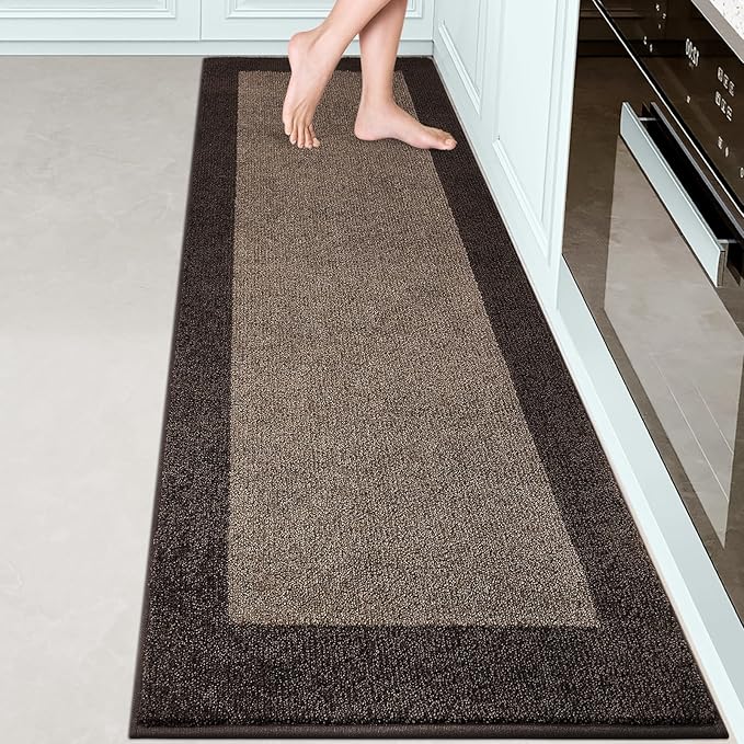 Machine Washable Kitchen Rug 24" x 84", Non Slip Kitchen Mat for Floor, Absorbent Entrance Runner Rug for Bedroom, Hallway, Bathroom, Door (Roll Packing)