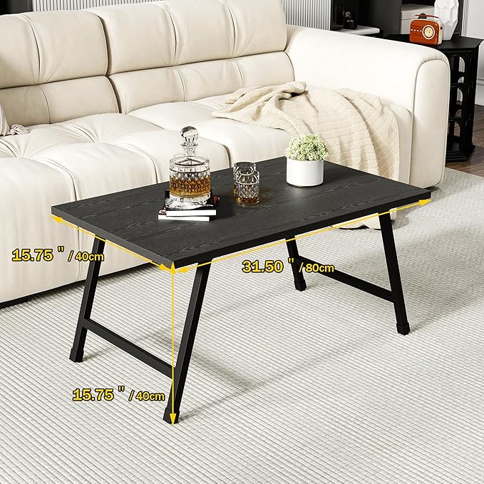 Rectangular Folding Coffee Table - Modern Space-Saving Foldable Coffee Table for Living Room, Durable and Lightweight Design, Easy to Assemble, Perfect for Small Spaces