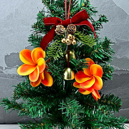 Birthday Gifts for Women 10pcs Gradient Bright Orange Flowers PU Real Touch Flowers Hawaiian Plumeria Frangipani Artificial Flowers for DIY Birthday Gifts Wedding Gifts Home Decor Table Centerpiece