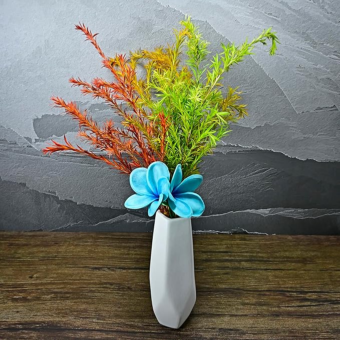 Birthday Gifts for Women 10pcs Gradient Turquoise Flowers PU Real Touch Flowers Hawaiian Plumeria Frangipani Artificial Flowers for DIY Birthday Gifts Wedding Gifts Home Decor Table Centerpiece