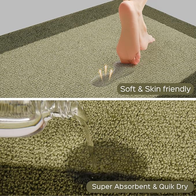 Machine Washable (24" x 36"+ 24" x 60"') Runner Rugs Set of 2, Non Slip Kitchen Mats for Floor, Absorbent Entryway Rug for Kitchen, Bedroom, Hallway, Bathroom, Door (Roll Packing)