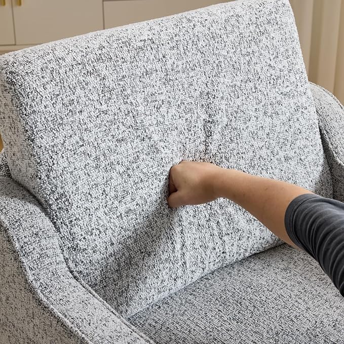 VINGLI Accent Chair for Living Room Chairs Reading Chair for Bedroom Chair Scooped Arm Chair Mid Century Modern Accent Chairs Upholstered Comfy Chair for Apartment, Waiting Room (2, Texture Gray)