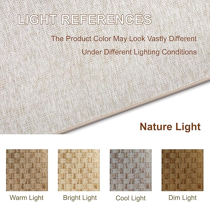 Indoor Door Mat, Thin Door Mats for Inside Entry, Non-Slip Natural Rubber Backing Doormat, Washable, Low-Profile Entryway Doormats, Fade Resistant Dirt Trapper for Kitchen, 35''x24'',Beige